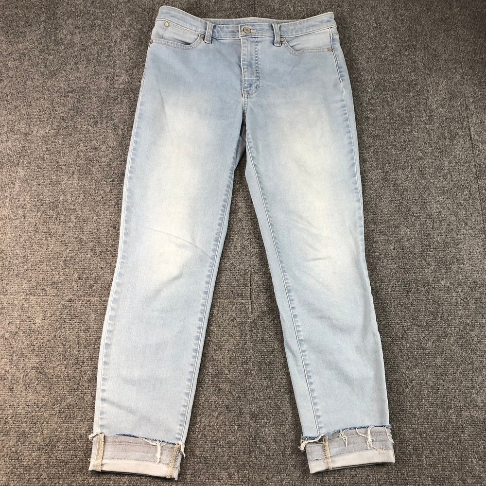 Talbots Flawless Denim Slim Ankle Jeans Womens Size 6 Light Wash Cuffed